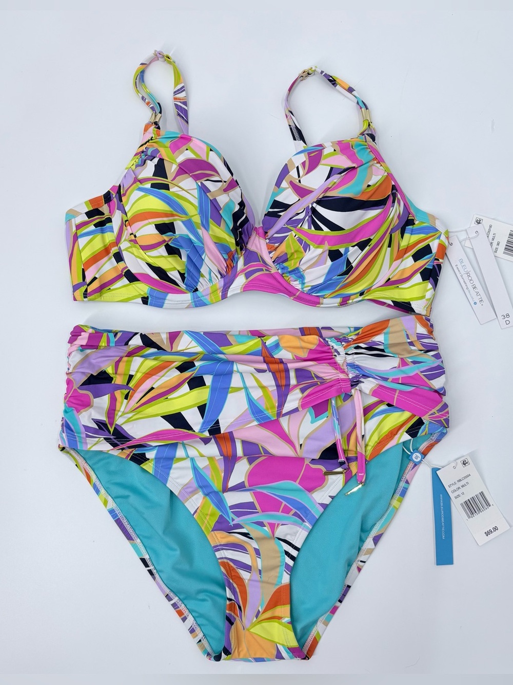 Bleu Rod Beattie Living Color Two Piece Swimsuit NWT